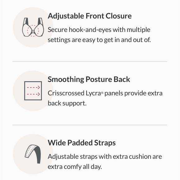 - Glamorise 48D/50D Posture Back Front Closure Black Bra! NEW! - Picture 9 of 16